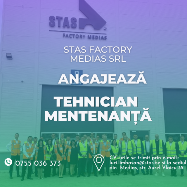 STAS Medias angajează TEHNICIAN MENTENANȚĂ