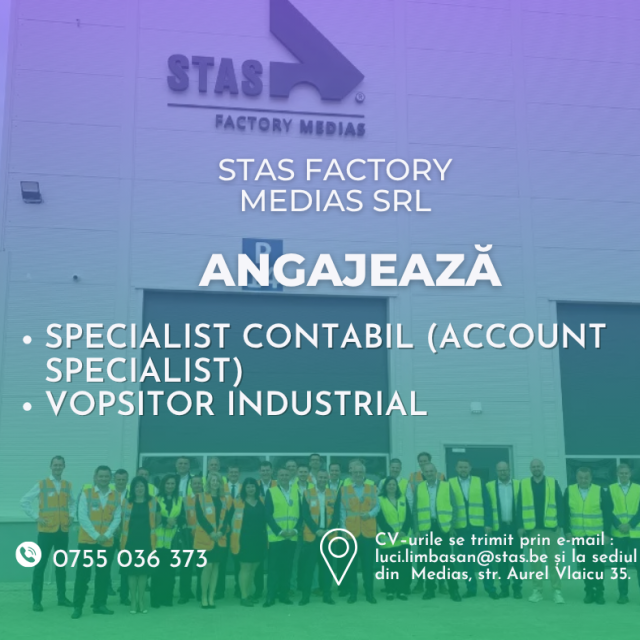 Angajări la STAS FACTORY Medias SRL